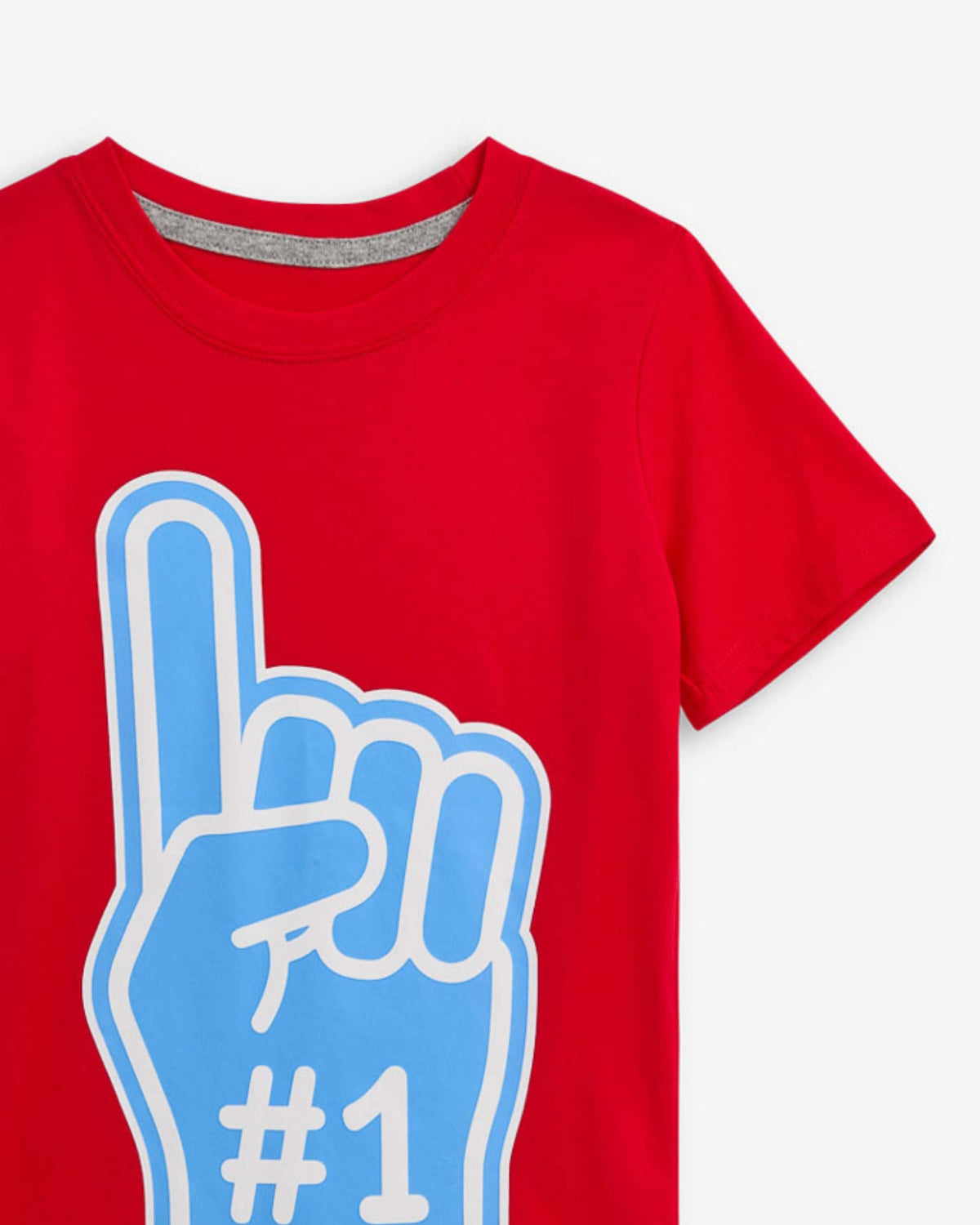 #1 Fan Red Graphic Short Sleeve Tee