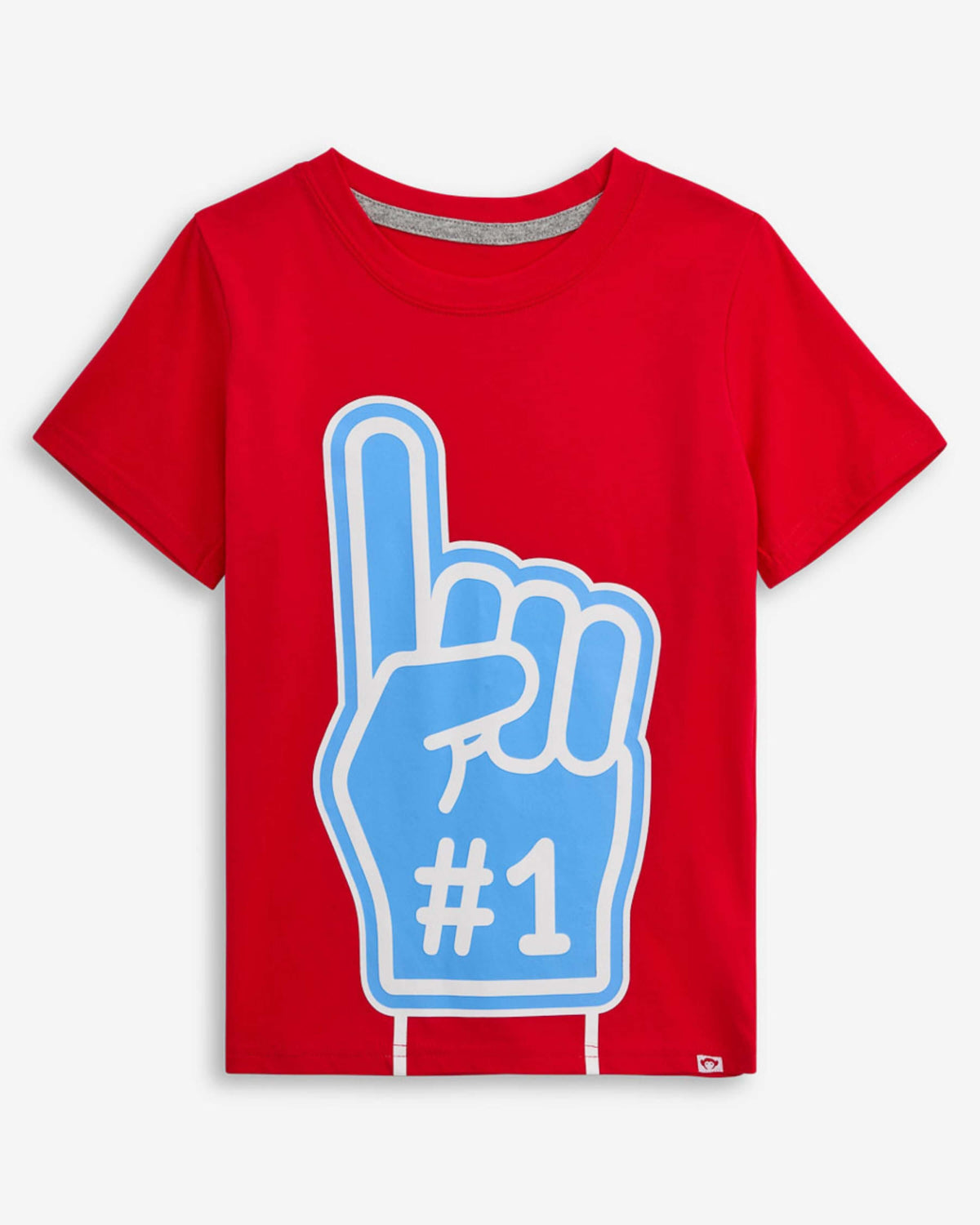 #1 Fan Red Graphic Short Sleeve Tee