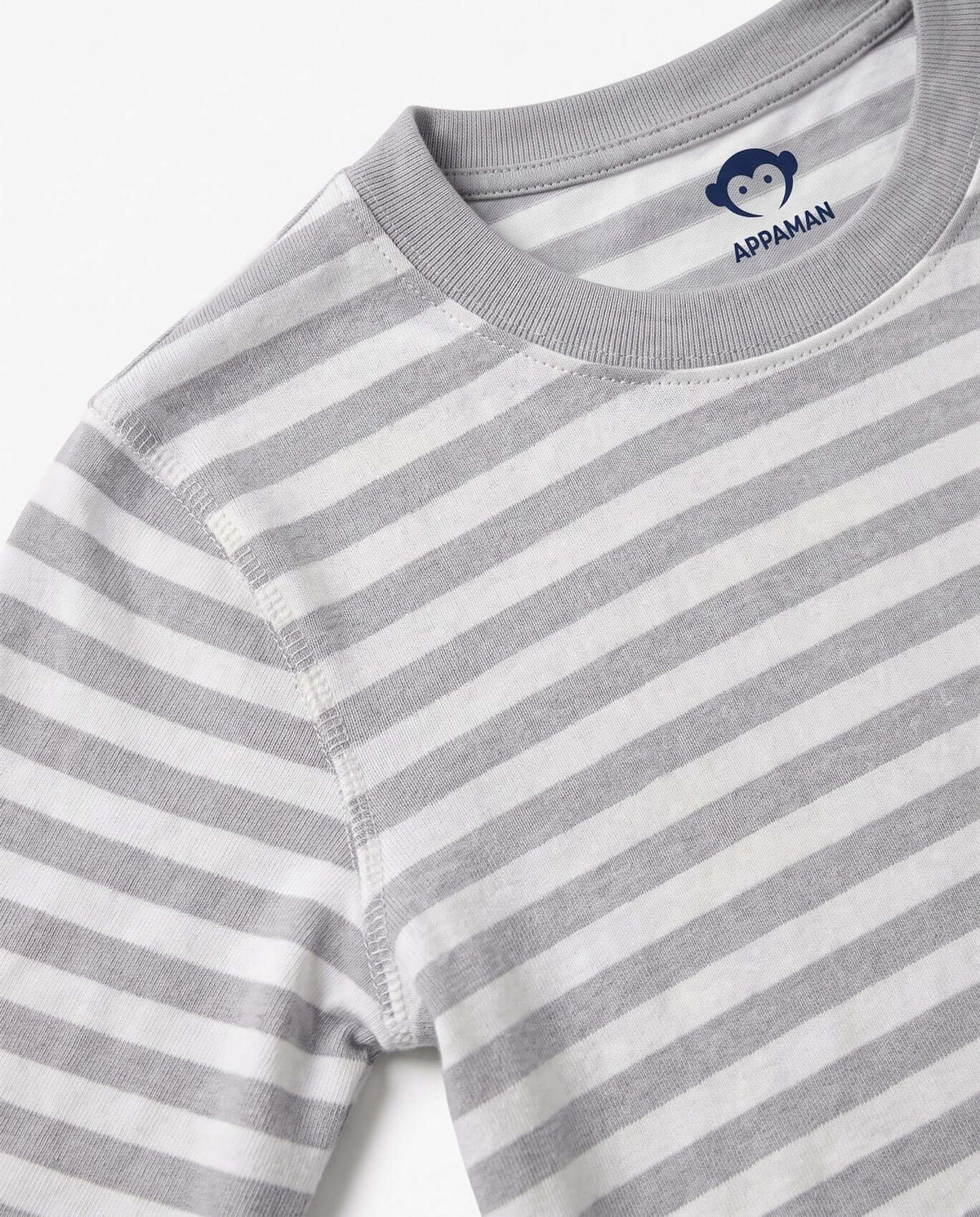 Heather Grey Stripe 2-Piece Long Sleeve Pajama Set