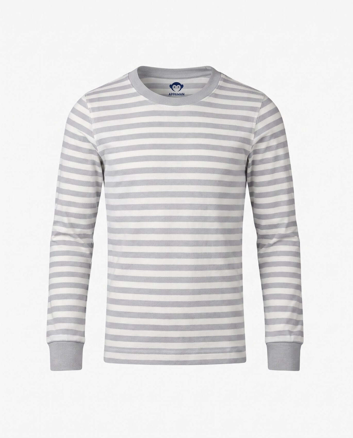 Heather Grey Stripe 2-Piece Long Sleeve Pajama Set