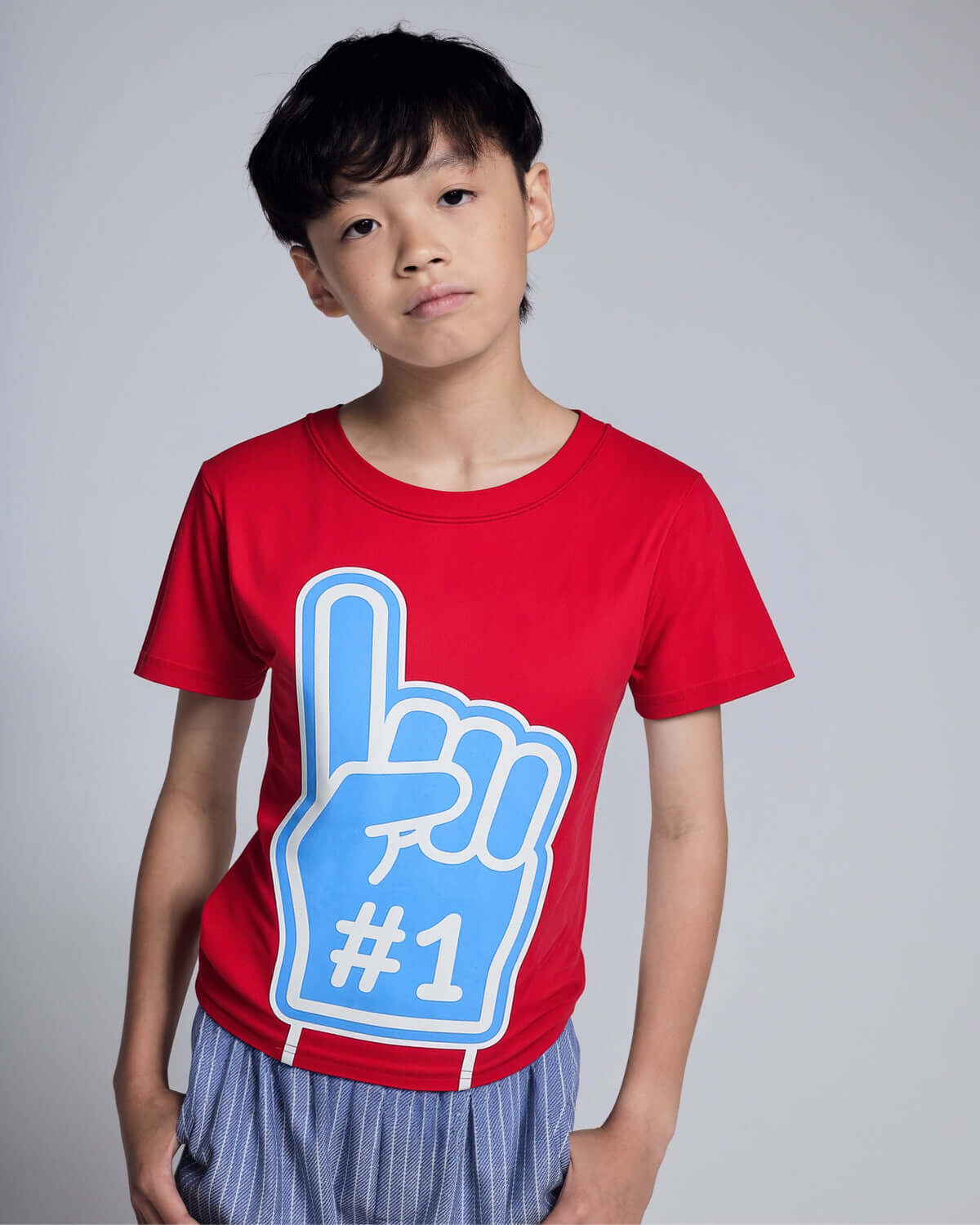 #1 Fan Red Graphic Short Sleeve Tee