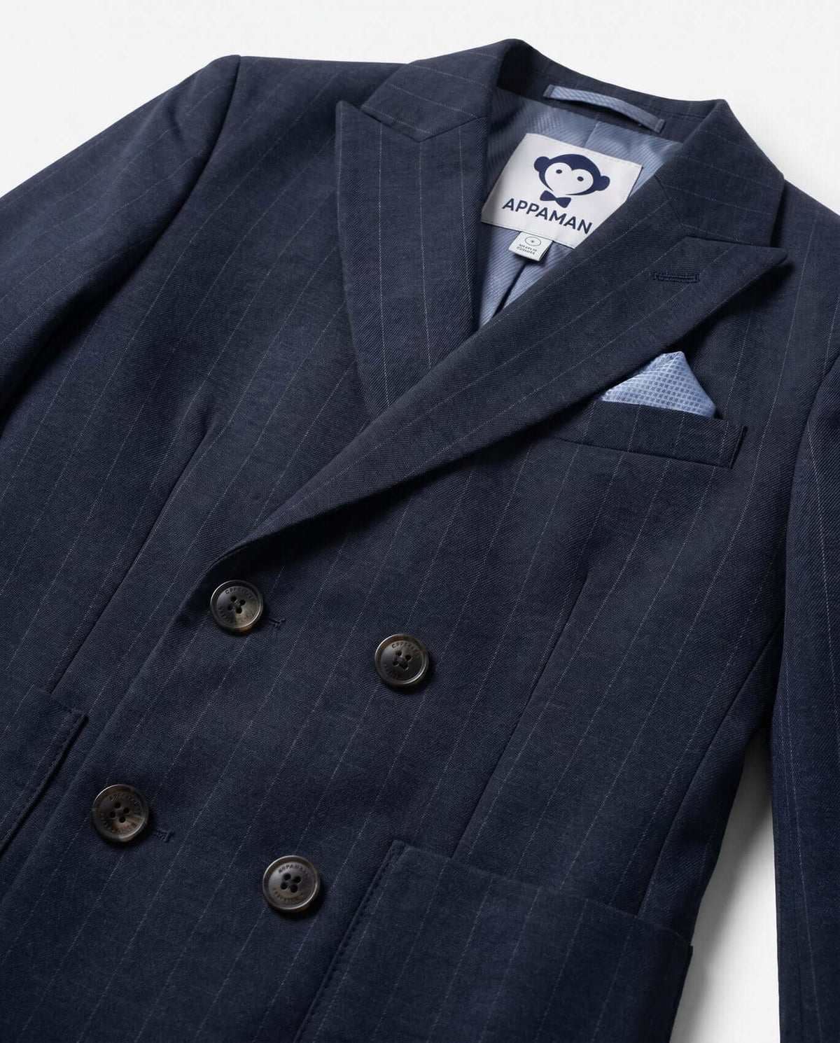 Navy Pinstripe Double Breasted Jacket