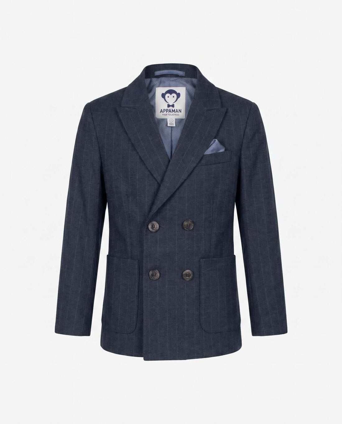 Navy Pinstripe Double Breasted Jacket