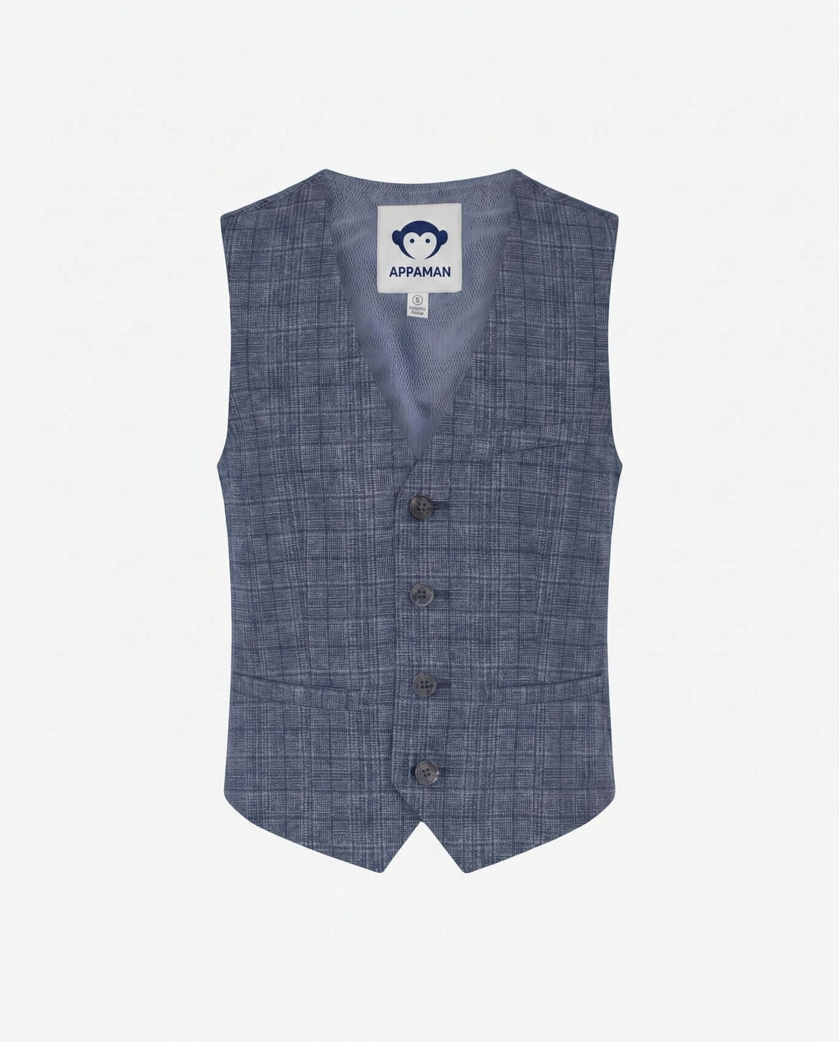 Chambray Plaid Tailored Vest