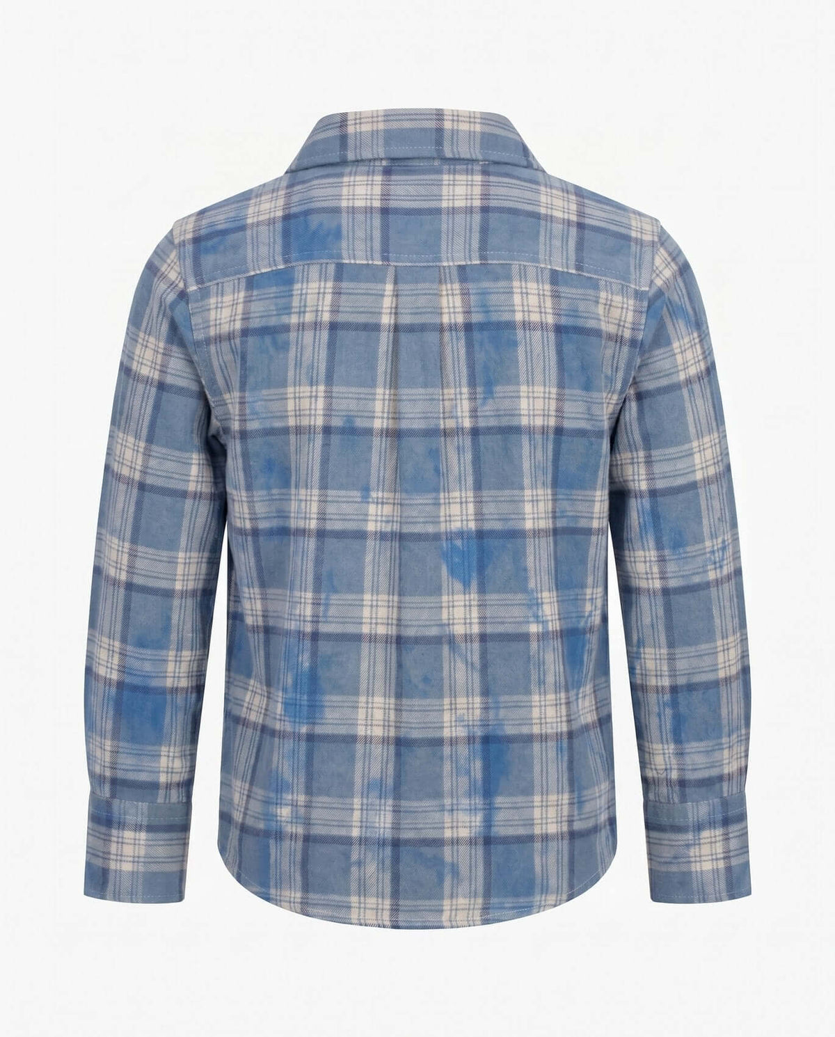 Blue Dyed Plaid Flannel Shirt