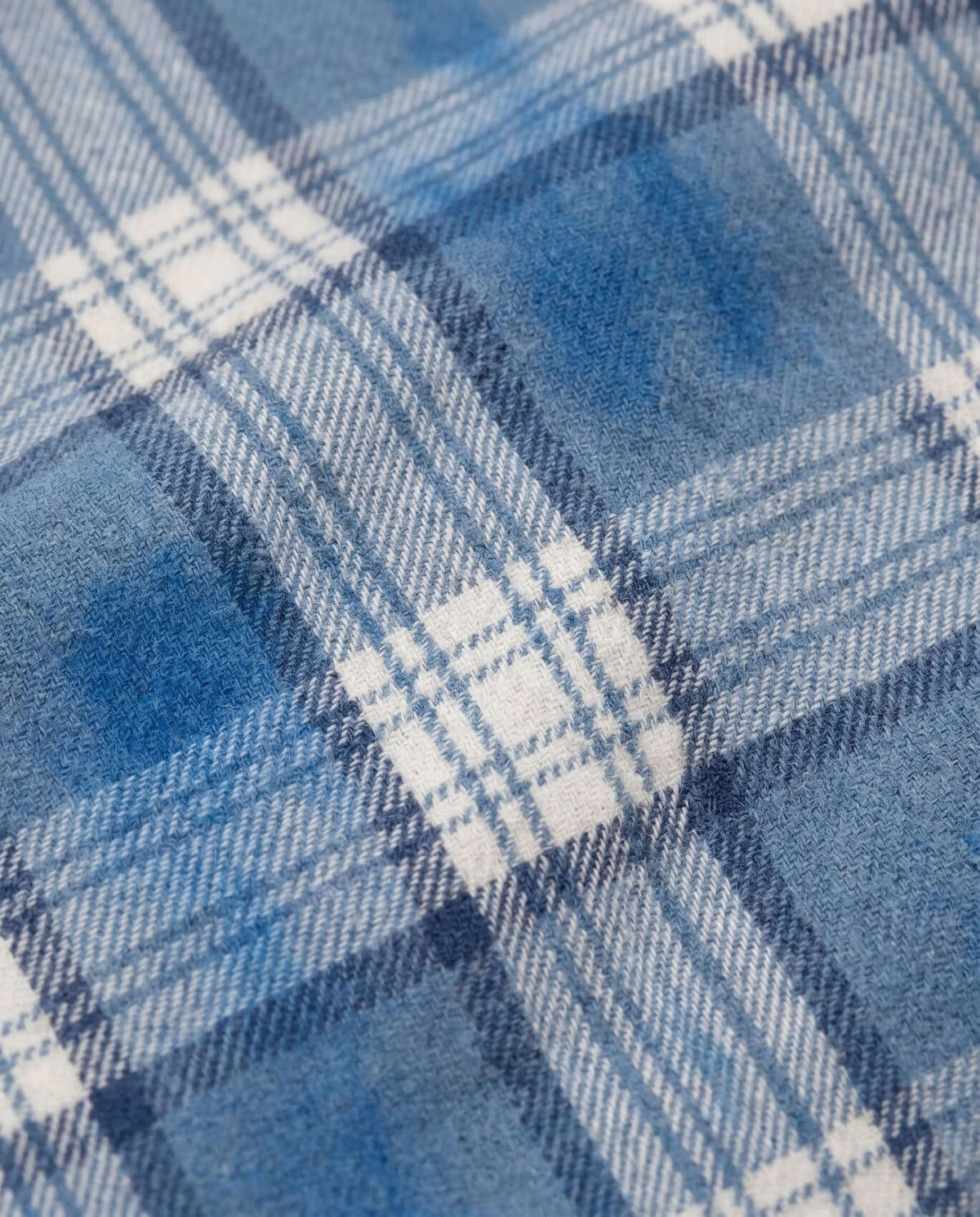 Blue Dyed Plaid Flannel Shirt