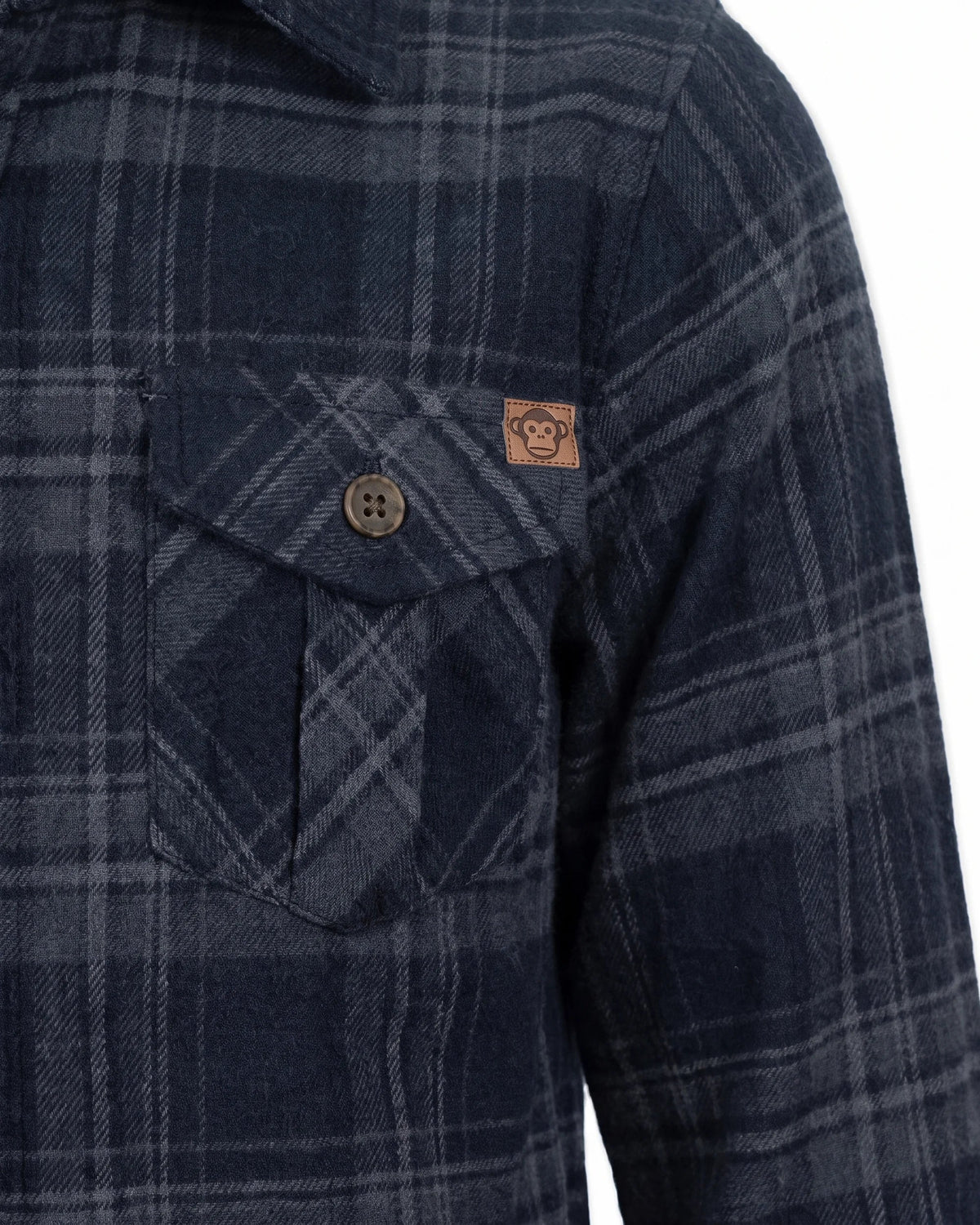 Dark Navy Plaid Flannel Shirt
