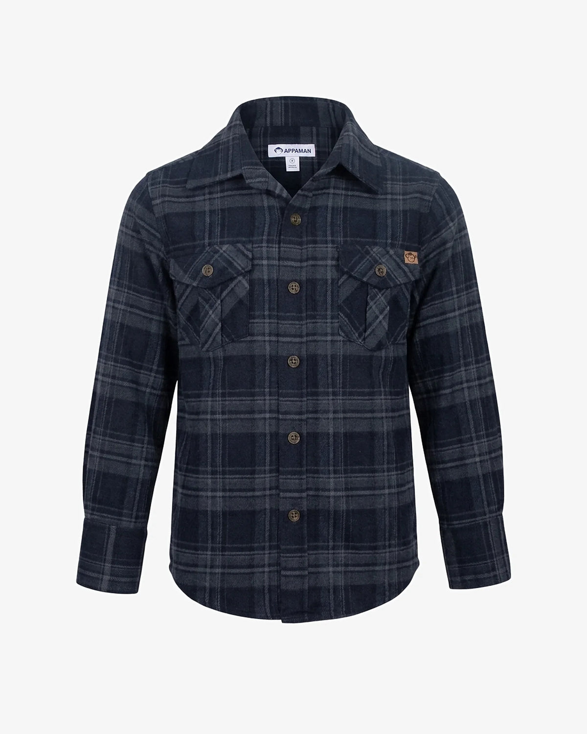Dark Navy Plaid Flannel Shirt
