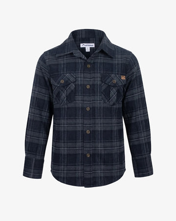 Dark Navy Plaid Flannel Shirt