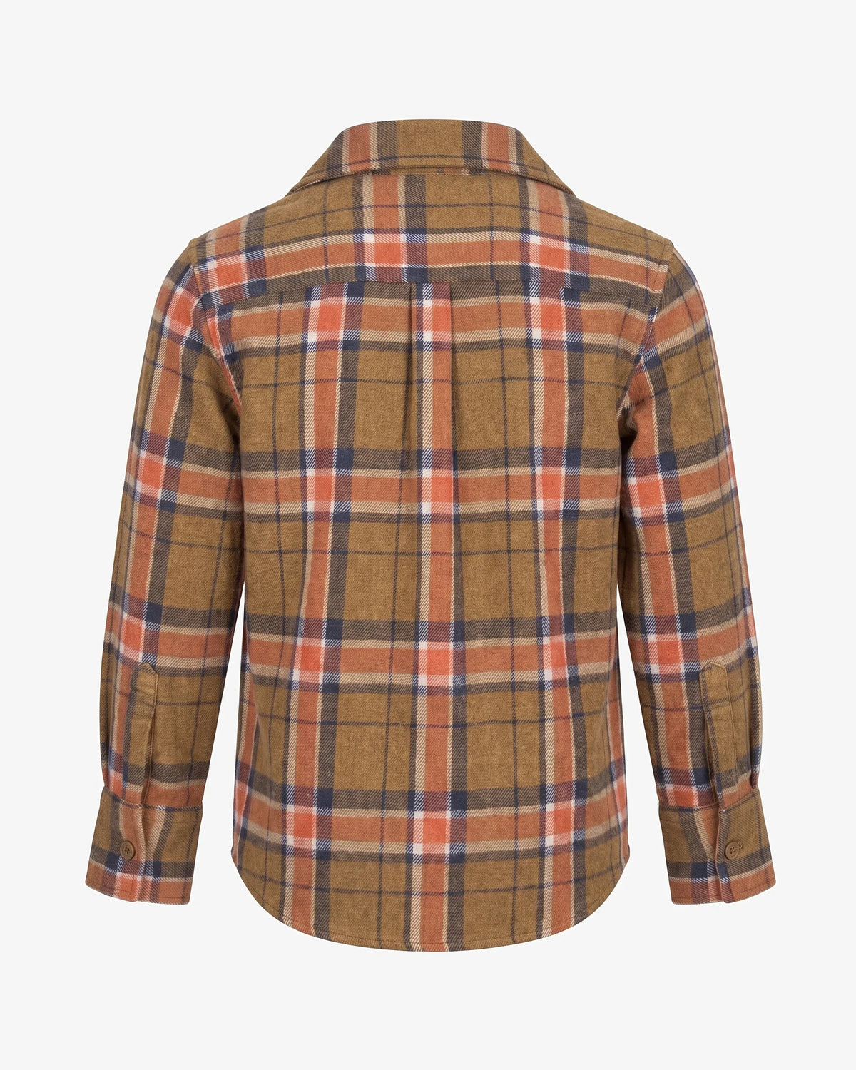 Tomato Olive Plaid Flannel Shirt