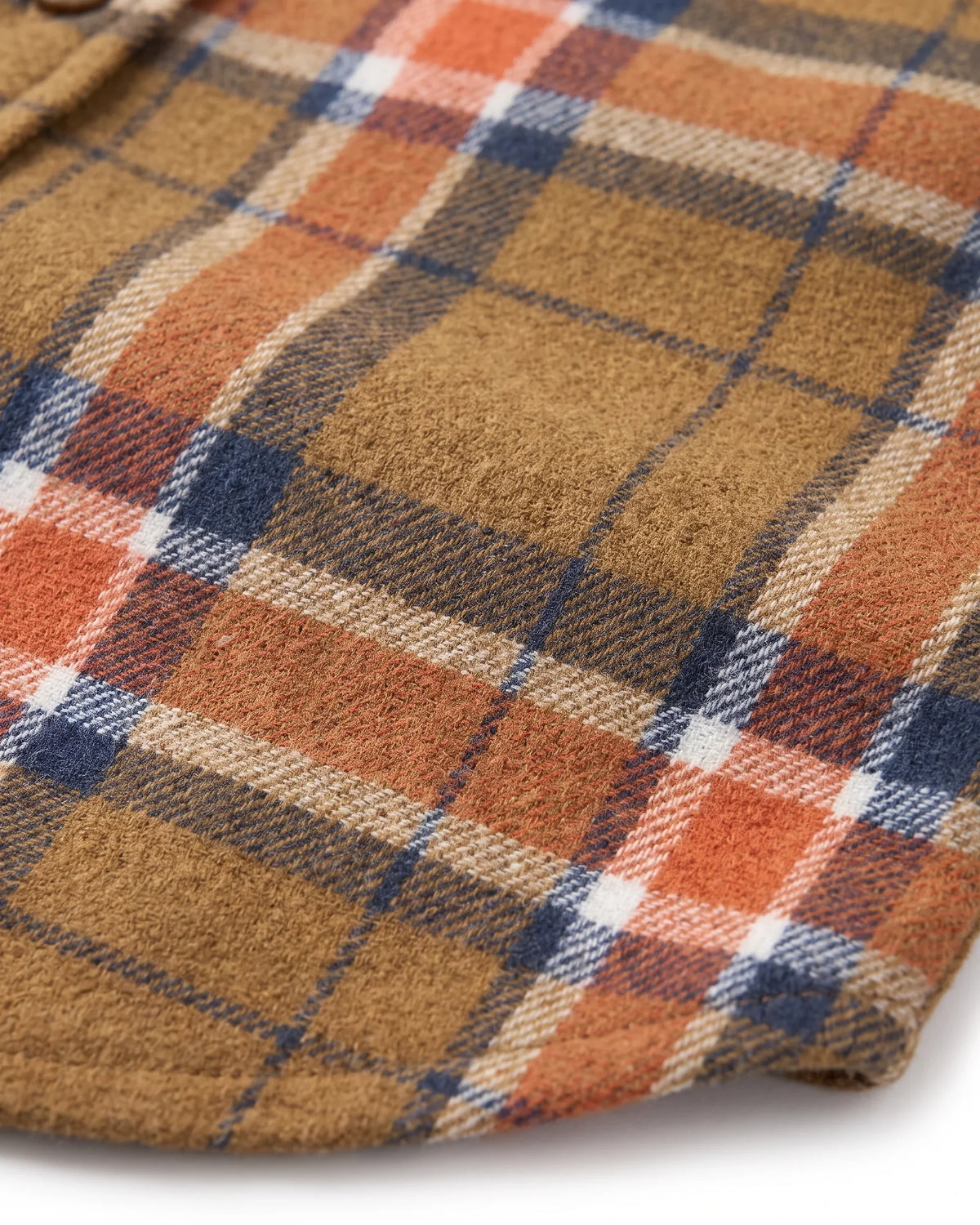 Tomato Olive Plaid Flannel Shirt