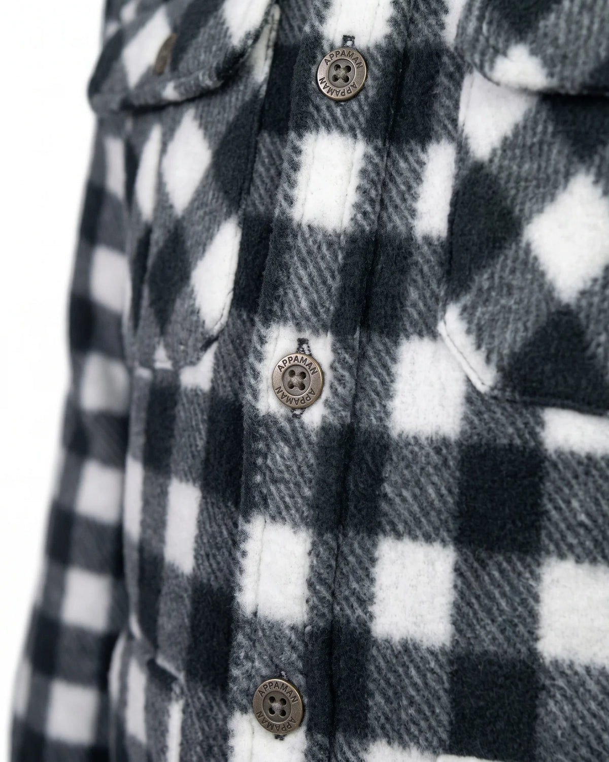 Black Checkerboard Snow Fleece Shirt