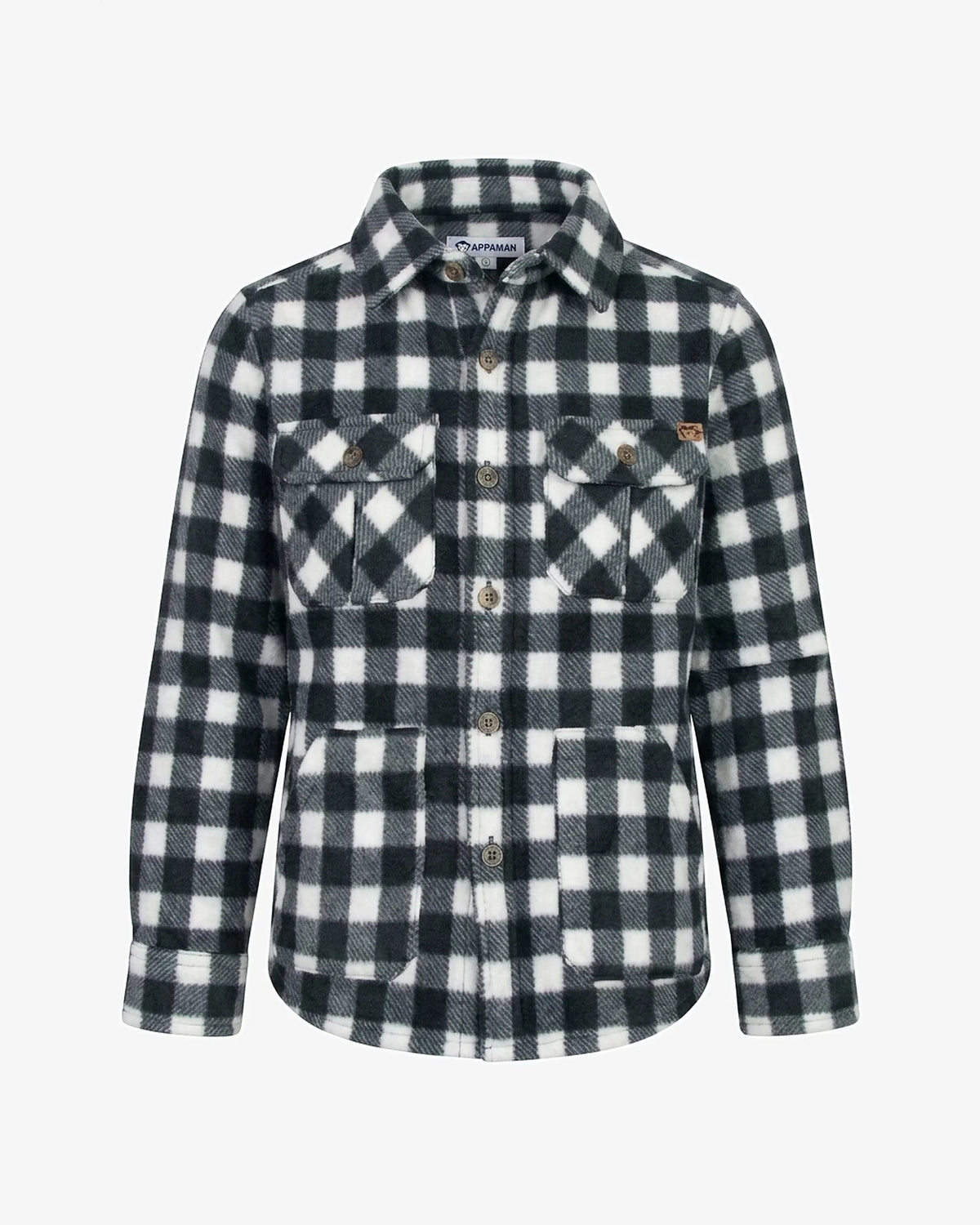Black Checkerboard Snow Fleece Shirt