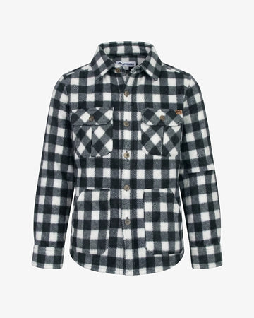 Black Checkerboard Snow Fleece Shirt