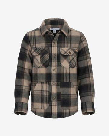 Brown Plaid Snow Fleece Shirt