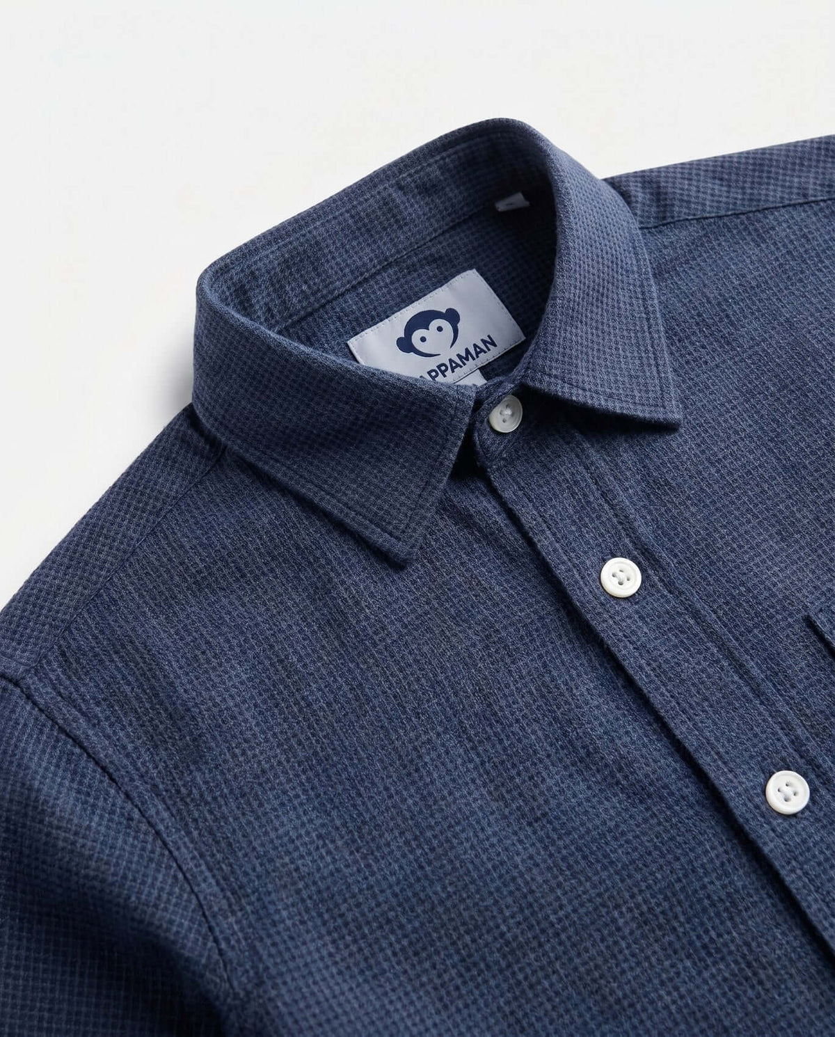 Navy Grey Houndstooth Standard Stretch Shirt