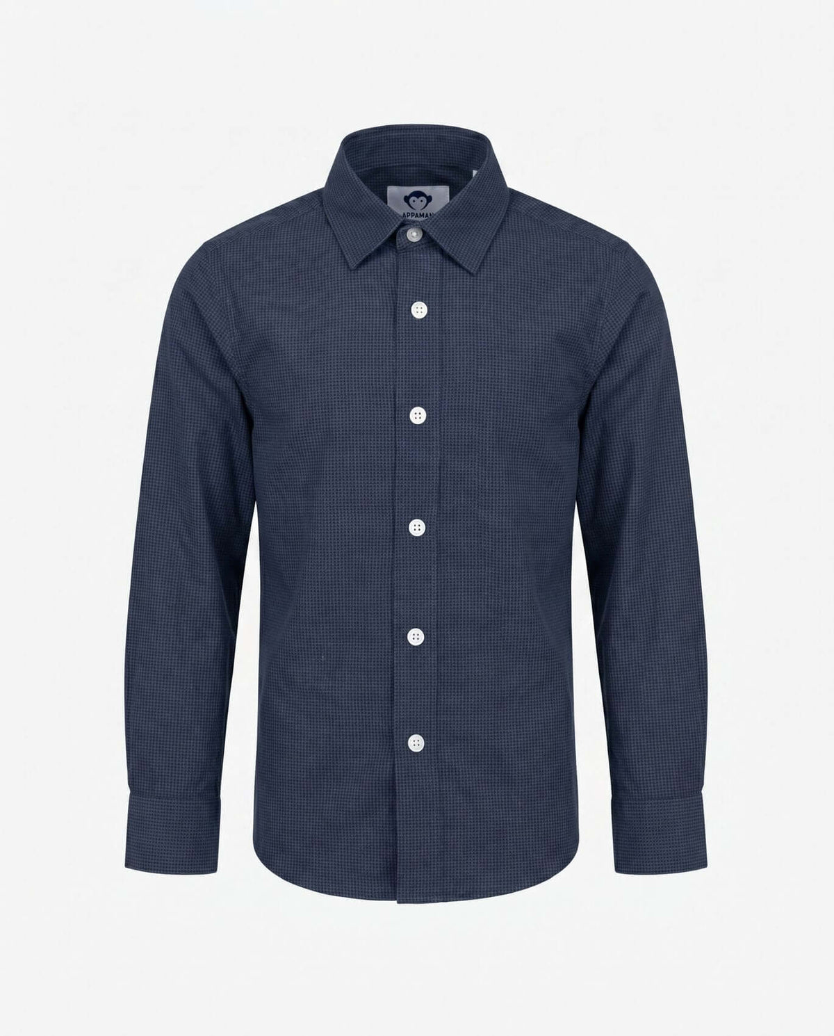 Navy Grey Houndstooth Standard Stretch Shirt