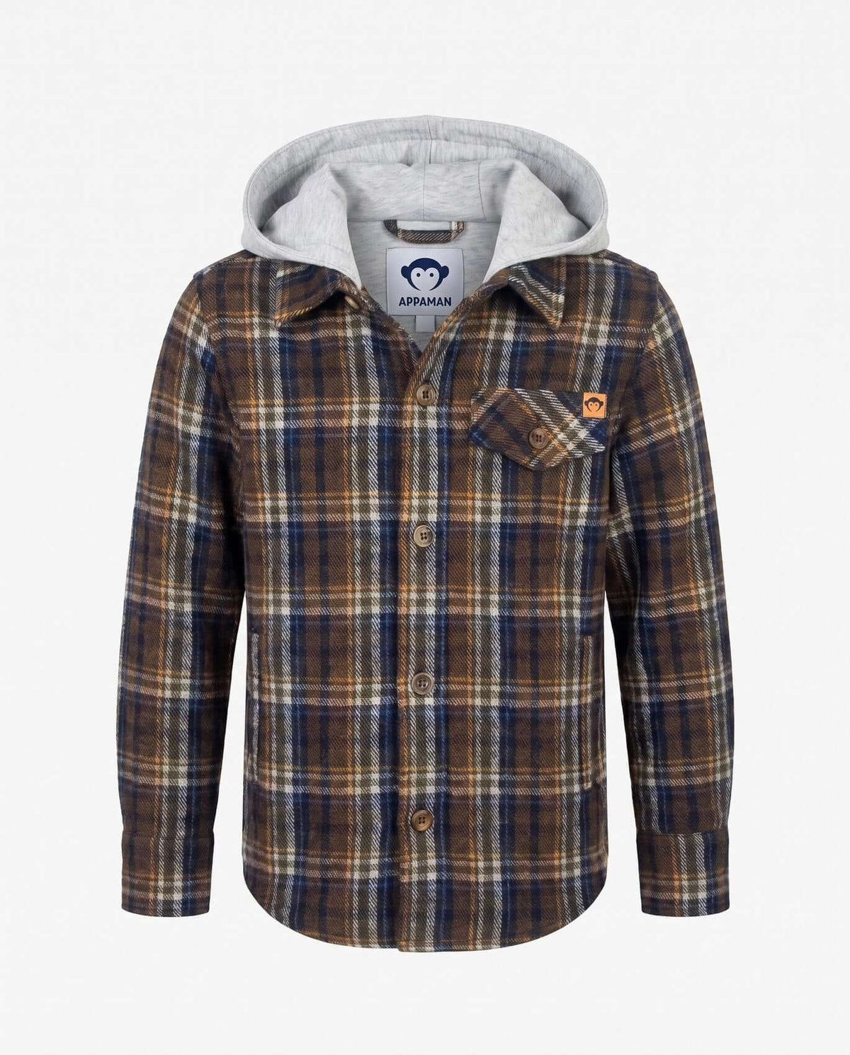 Earth Plaid Glen Hooded Shirt