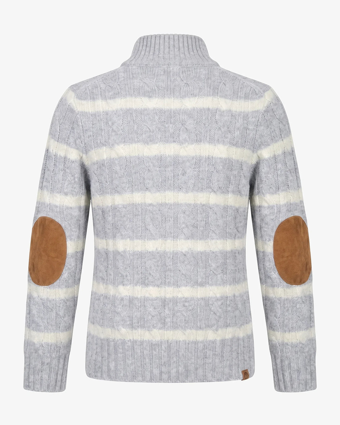 Grey Stripe Quarter Zip Sweater