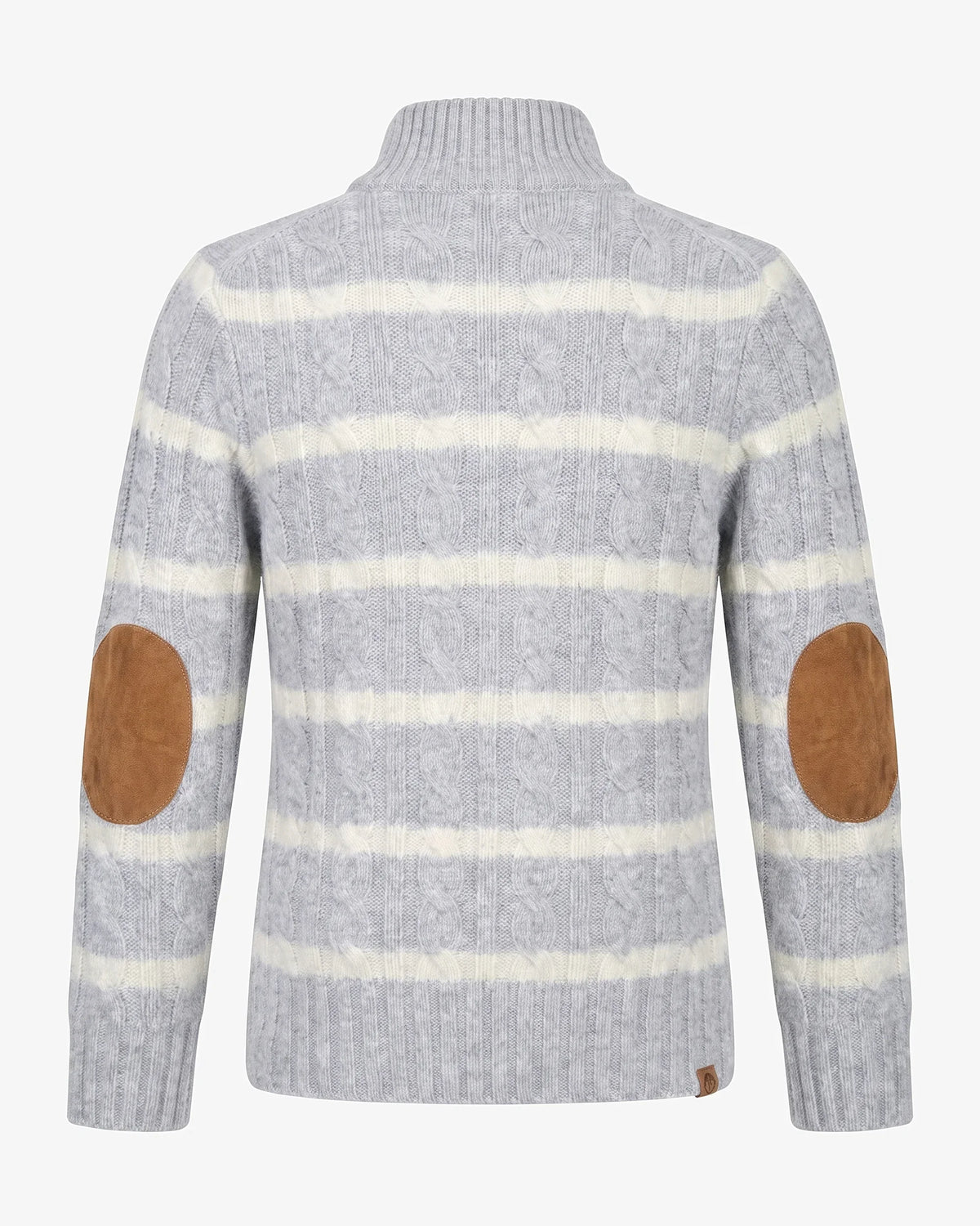 Grey Stripe Quarter Zip Sweater