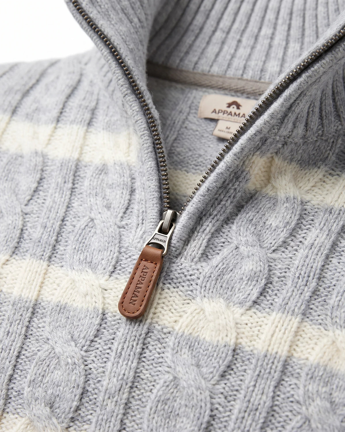 Grey Stripe Quarter Zip Sweater