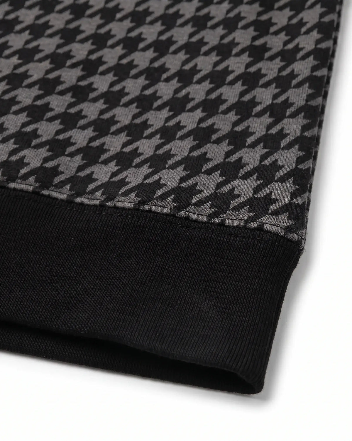 Black Houndstooth Revel Crewneck