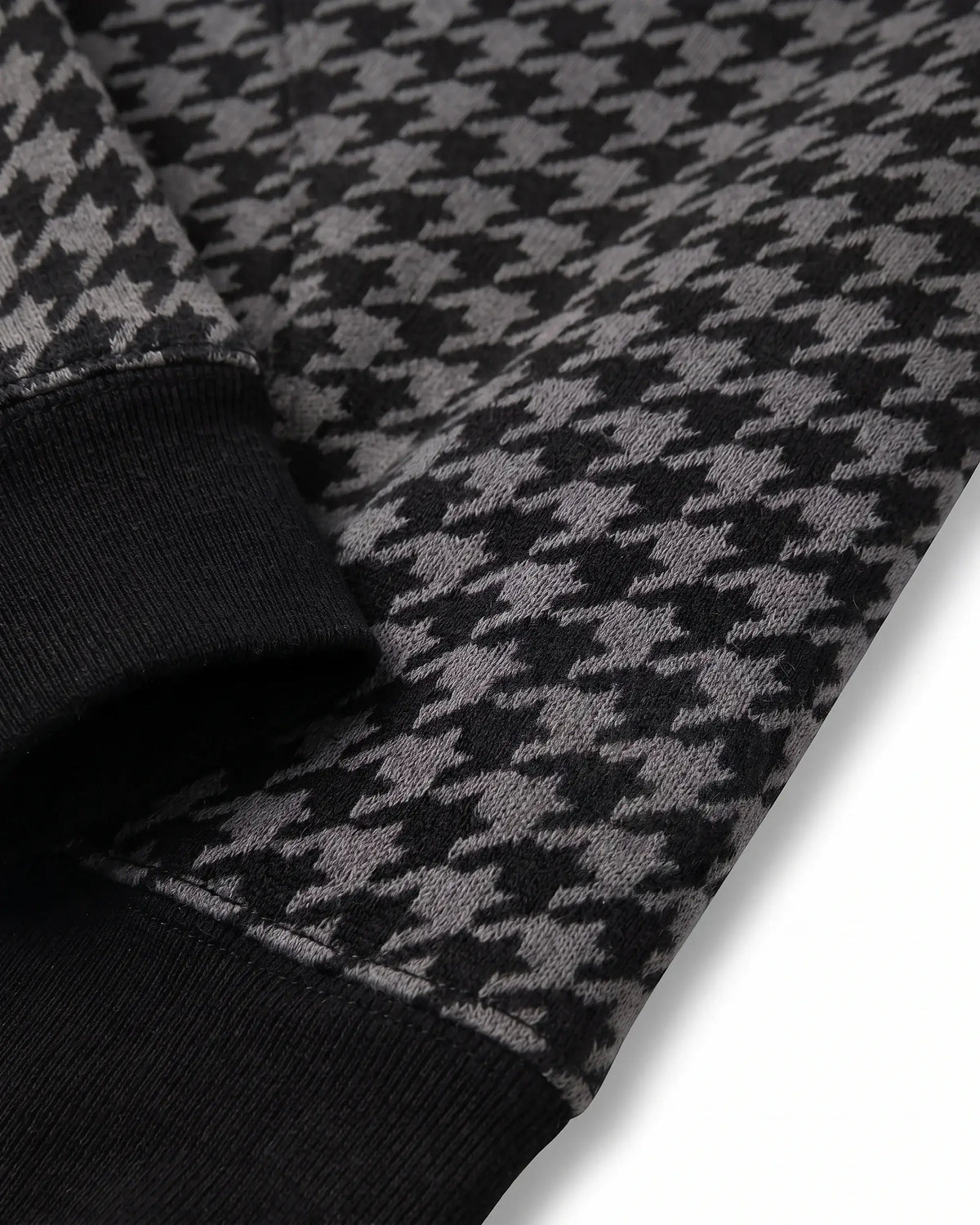 Black Houndstooth Revel Crewneck