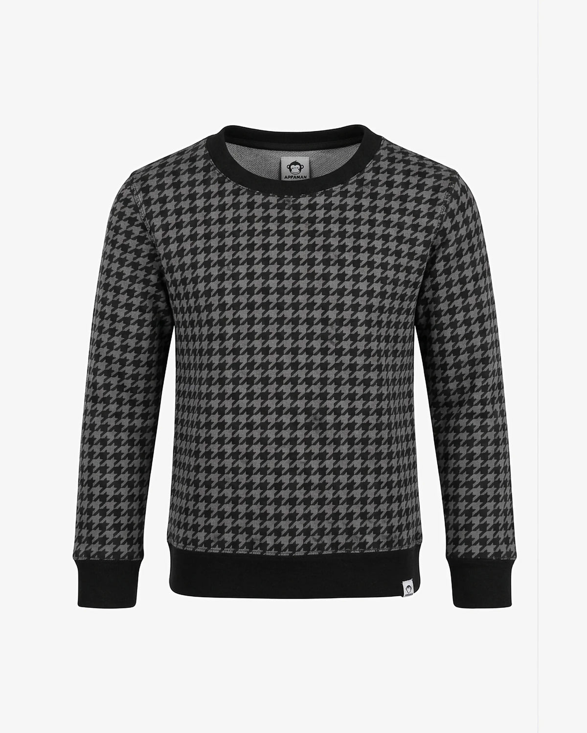 Black Houndstooth Revel Crewneck