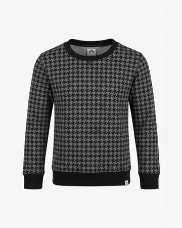 Black Houndstooth Revel Crewneck