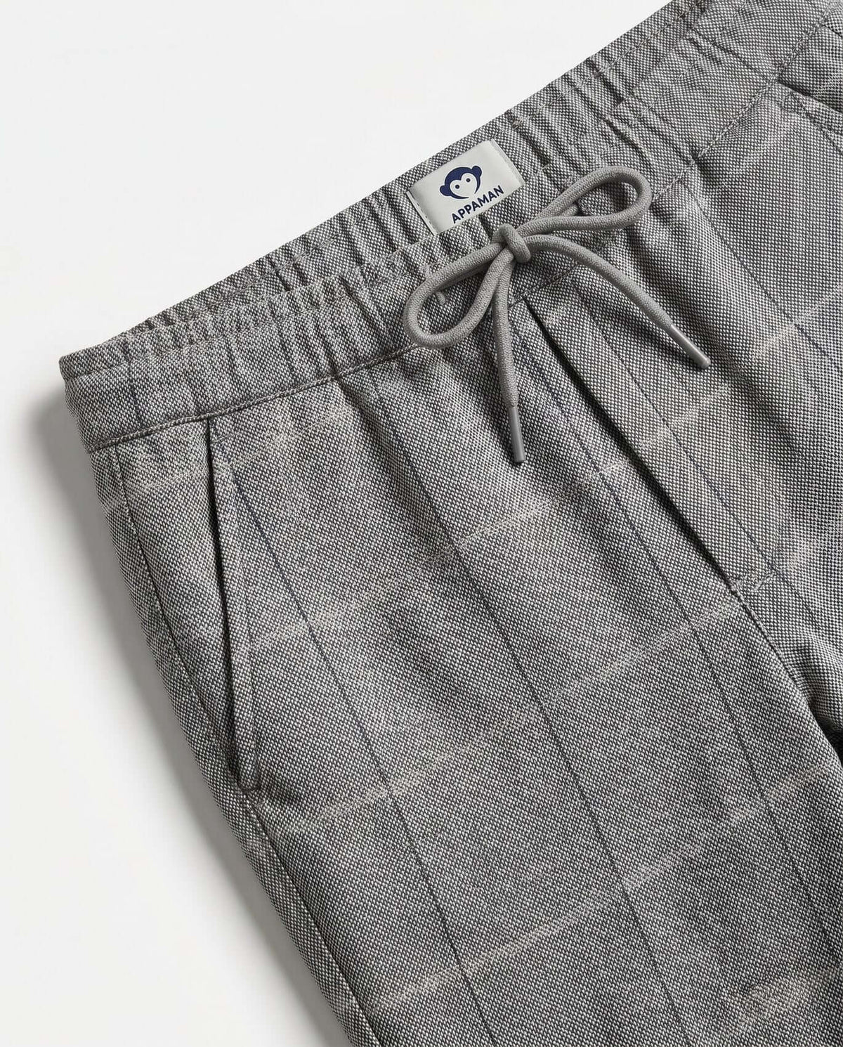 Earth Grey Windowpane Everyday Stretch Pants