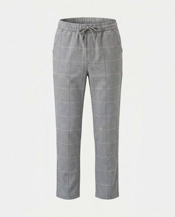 Earth Grey Windowpane Everyday Stretch Pants