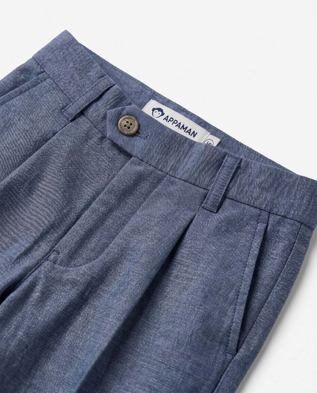 Indigo Chambray Stretchy Mod Suit Pants
