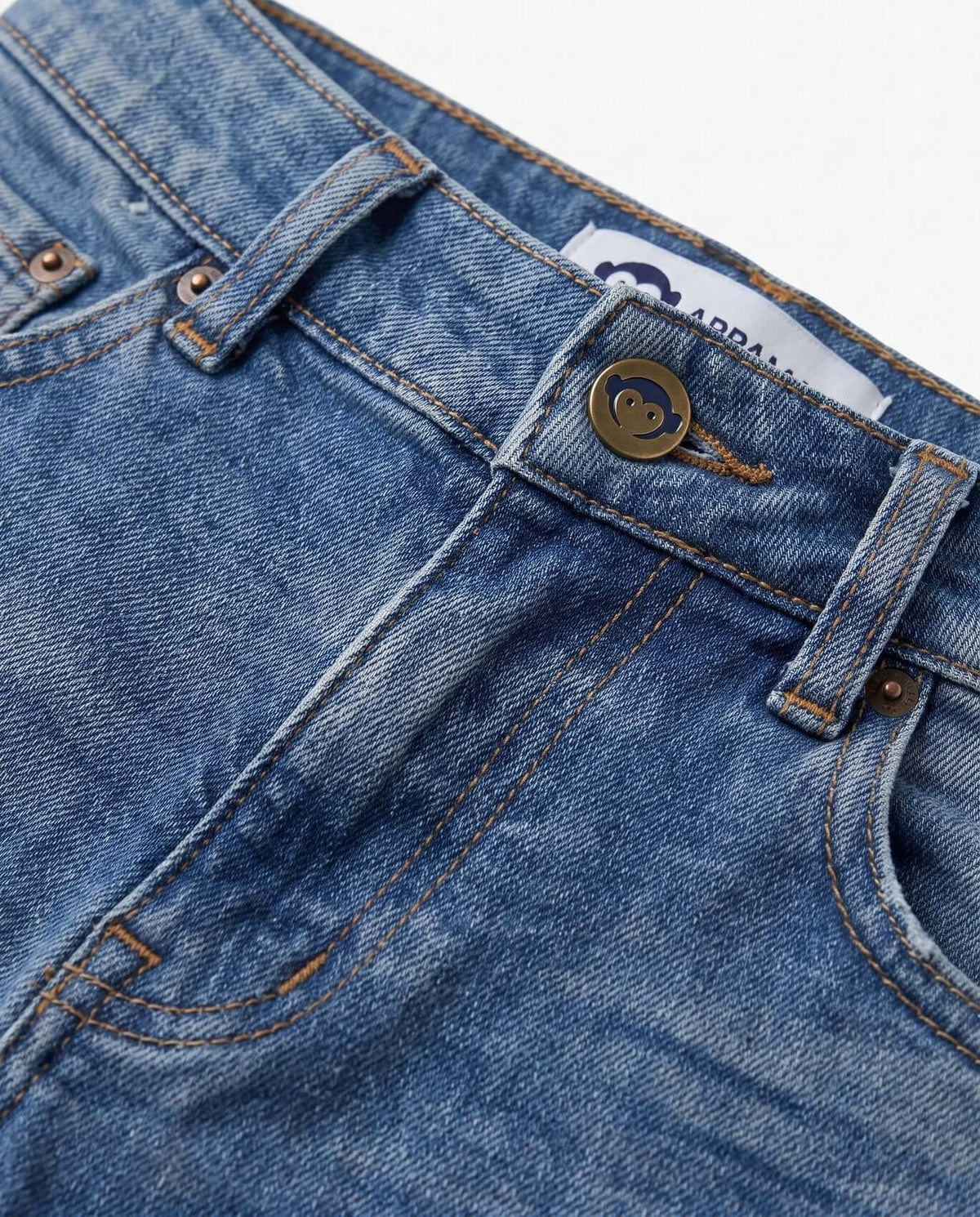 Medium Blue Wash Straight Leg Jeans