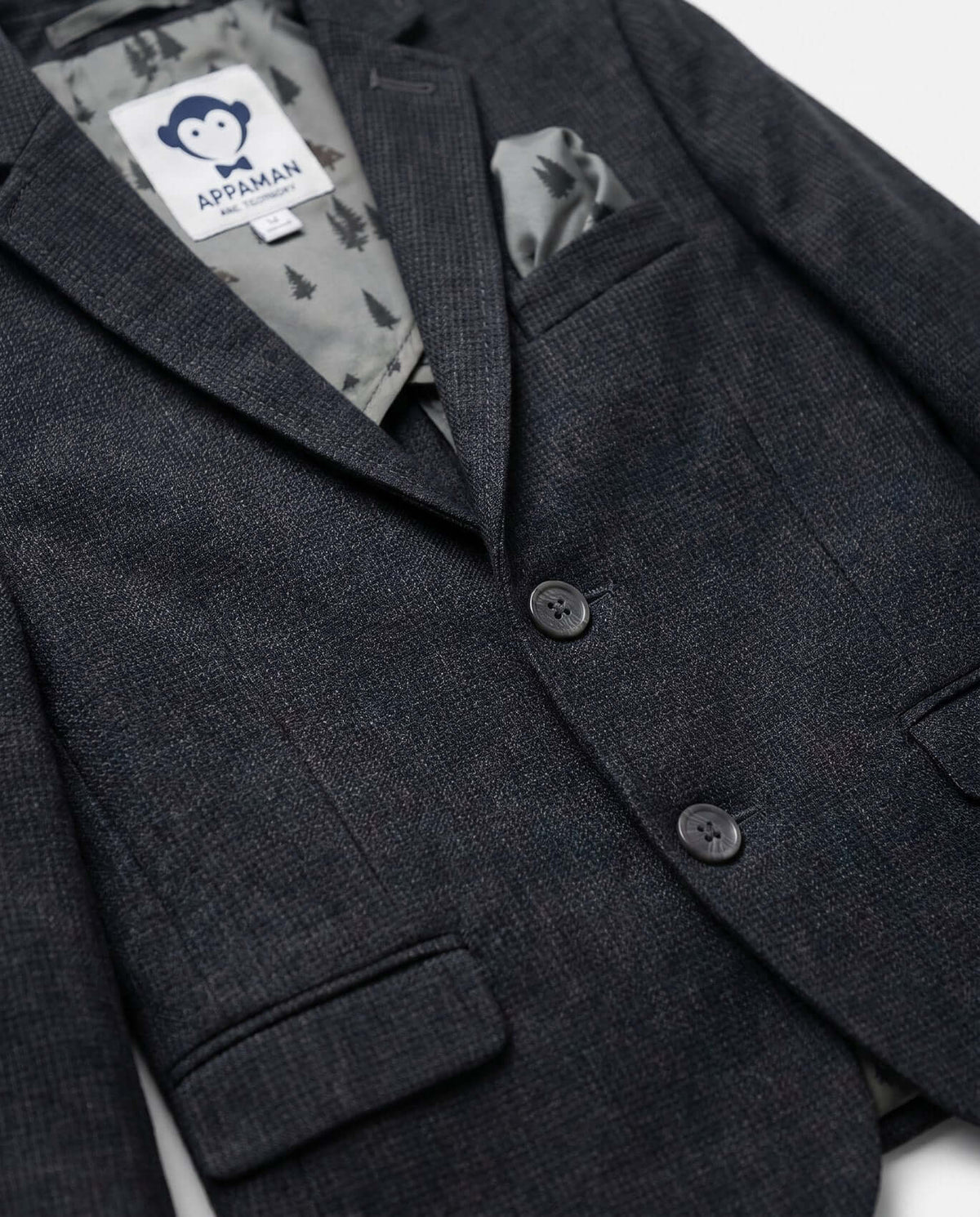 Black Micro Houndstooth Stretchy Mod Suit