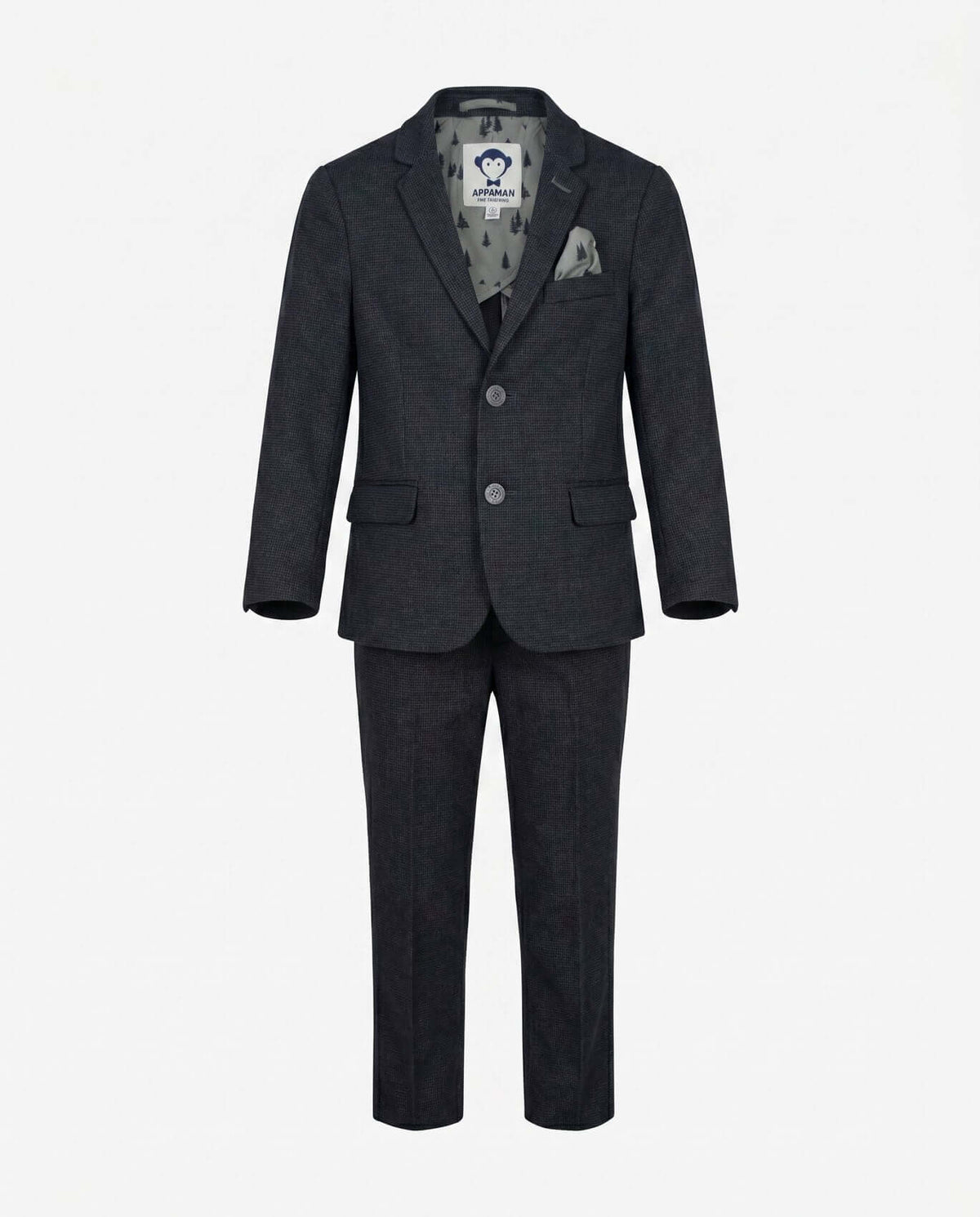 Black Micro Houndstooth Stretchy Mod Suit