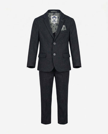 Black Micro Houndstooth Stretchy Mod Suit