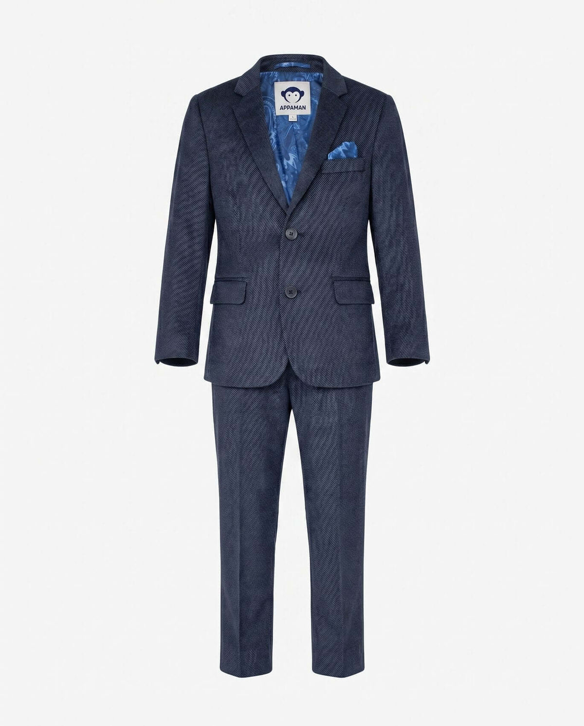 Dark Navy Diamonds Stretchy Mod Suit