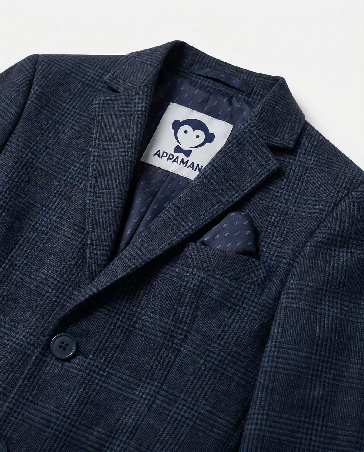 Navy Glen Plaid Stretchy Mod Suit