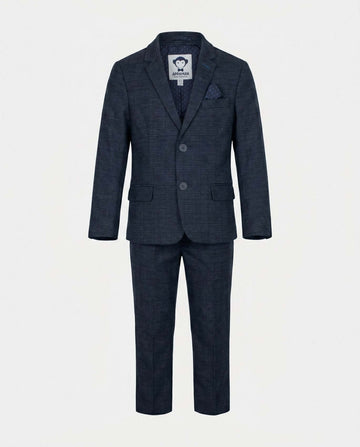 Navy Glen Plaid Stretchy Mod Suit