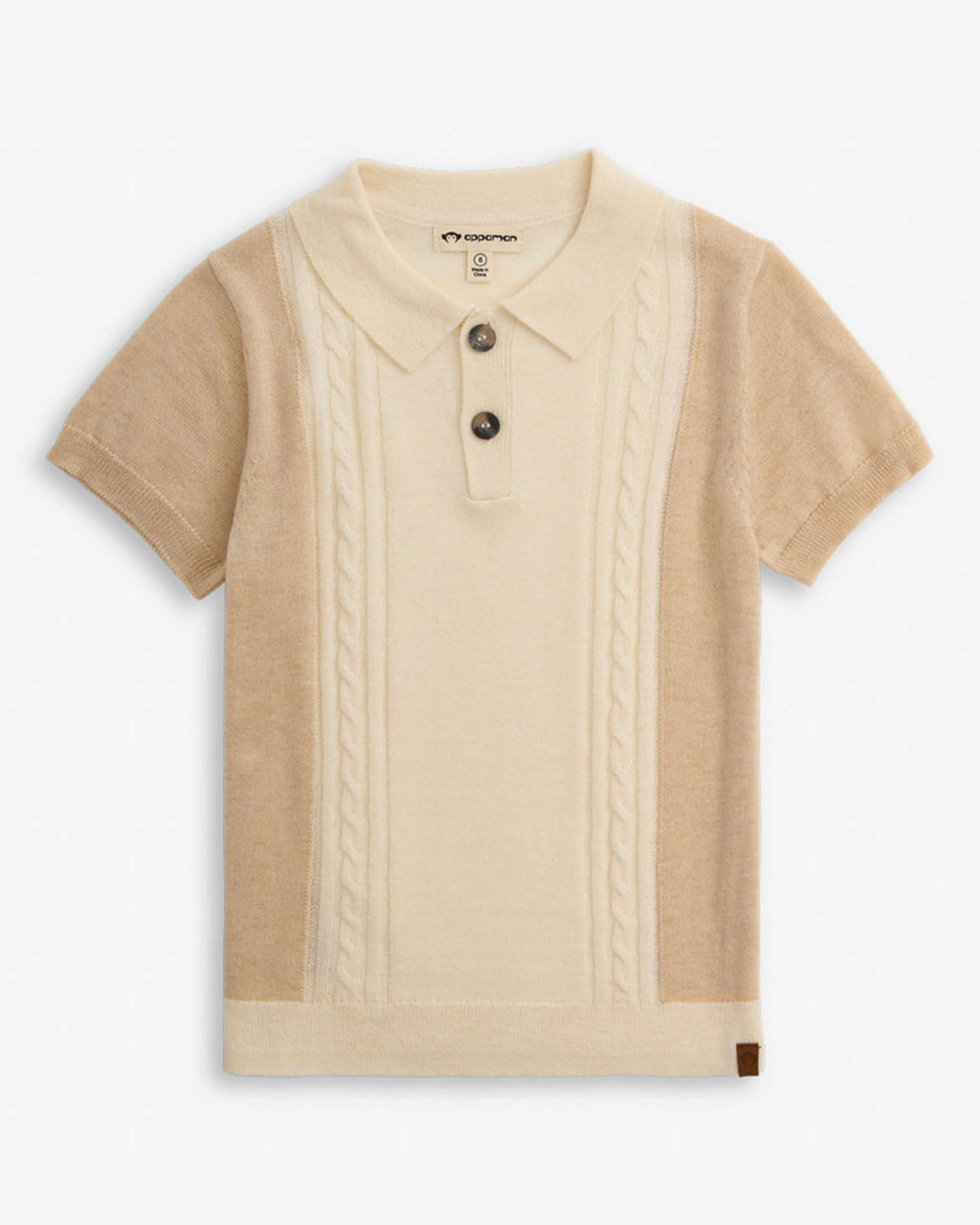 Beige Sweater Knit Polo