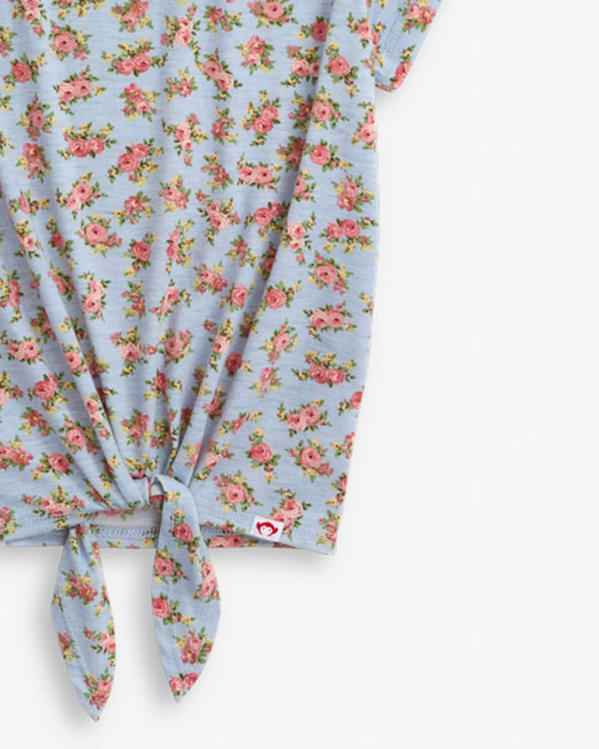 Blue Floral Allison Tie Front Tee