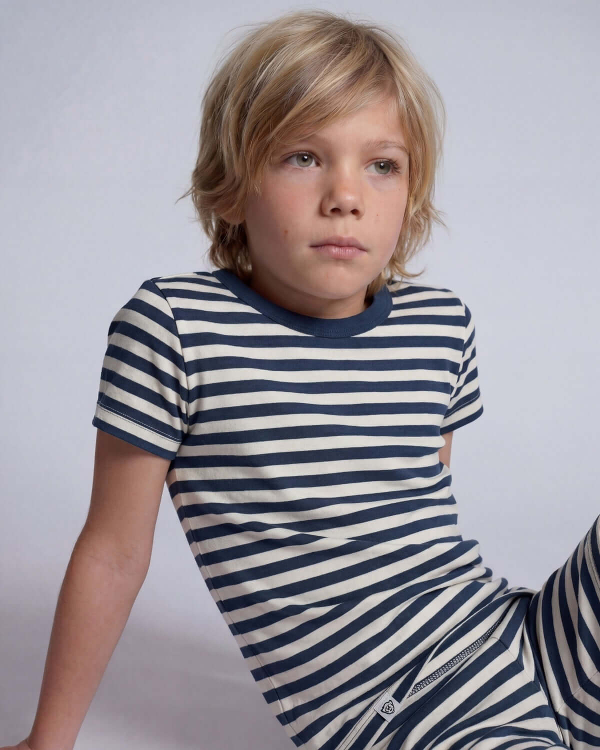 Navy Stripes 2-Piece Short Sleeve Pajama Set