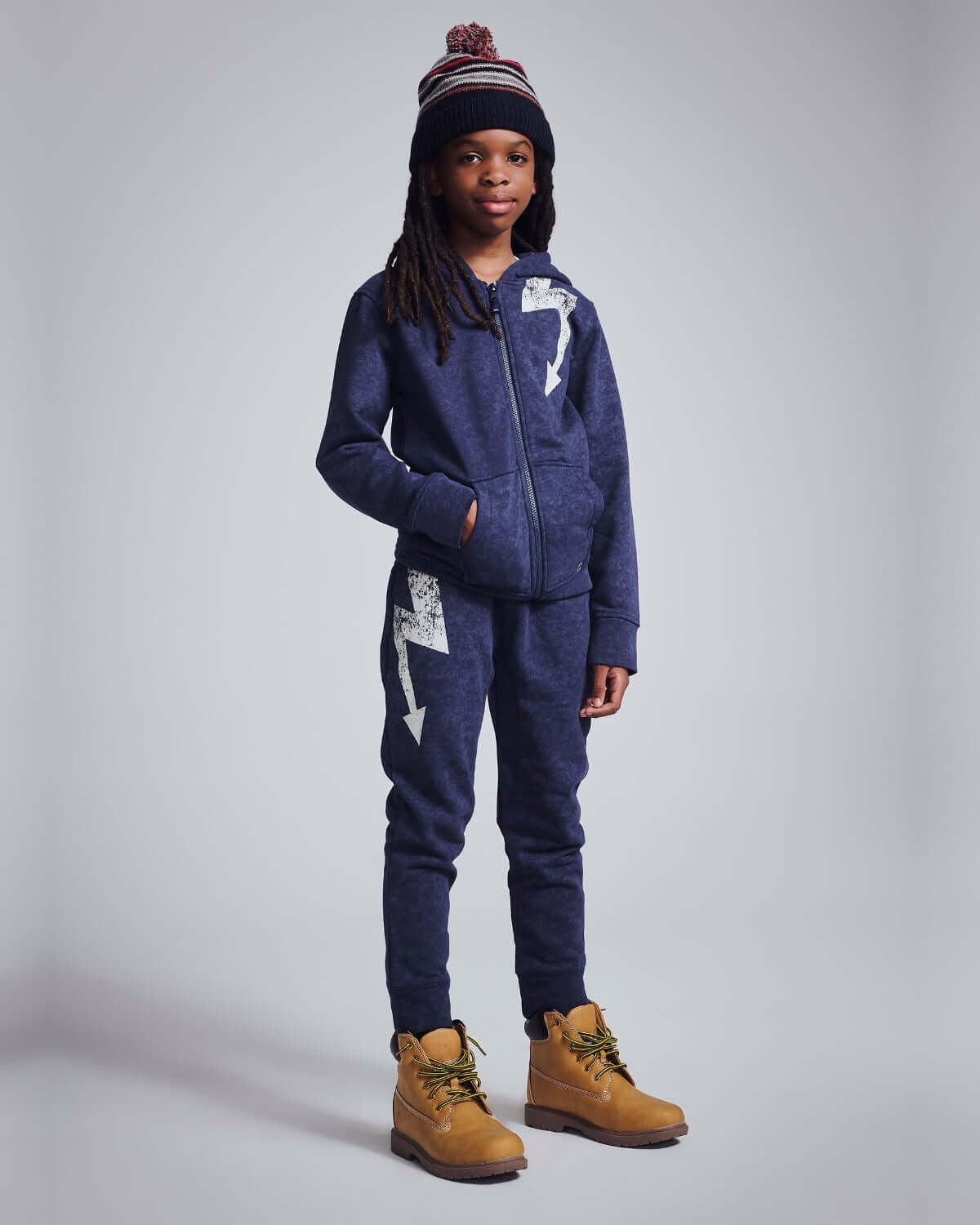 Washed Navy Bolt Strivers Hoodie