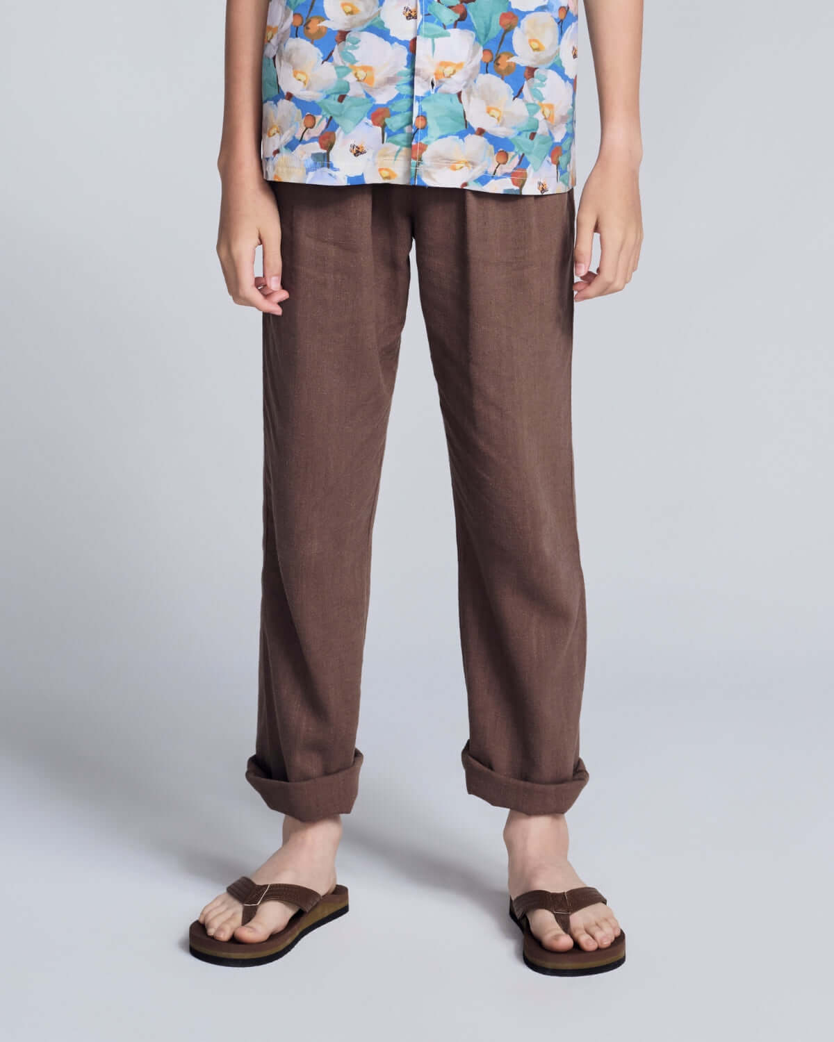 Brown Linen Resort Pants