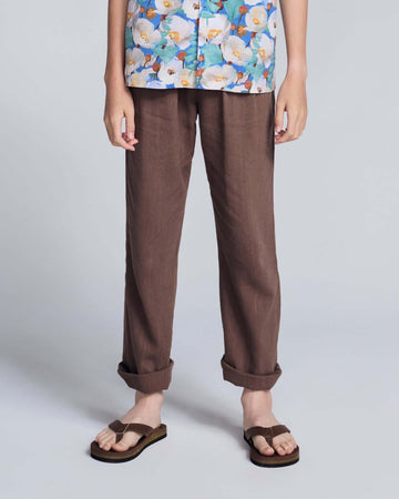 Brown Linen Resort Pants
