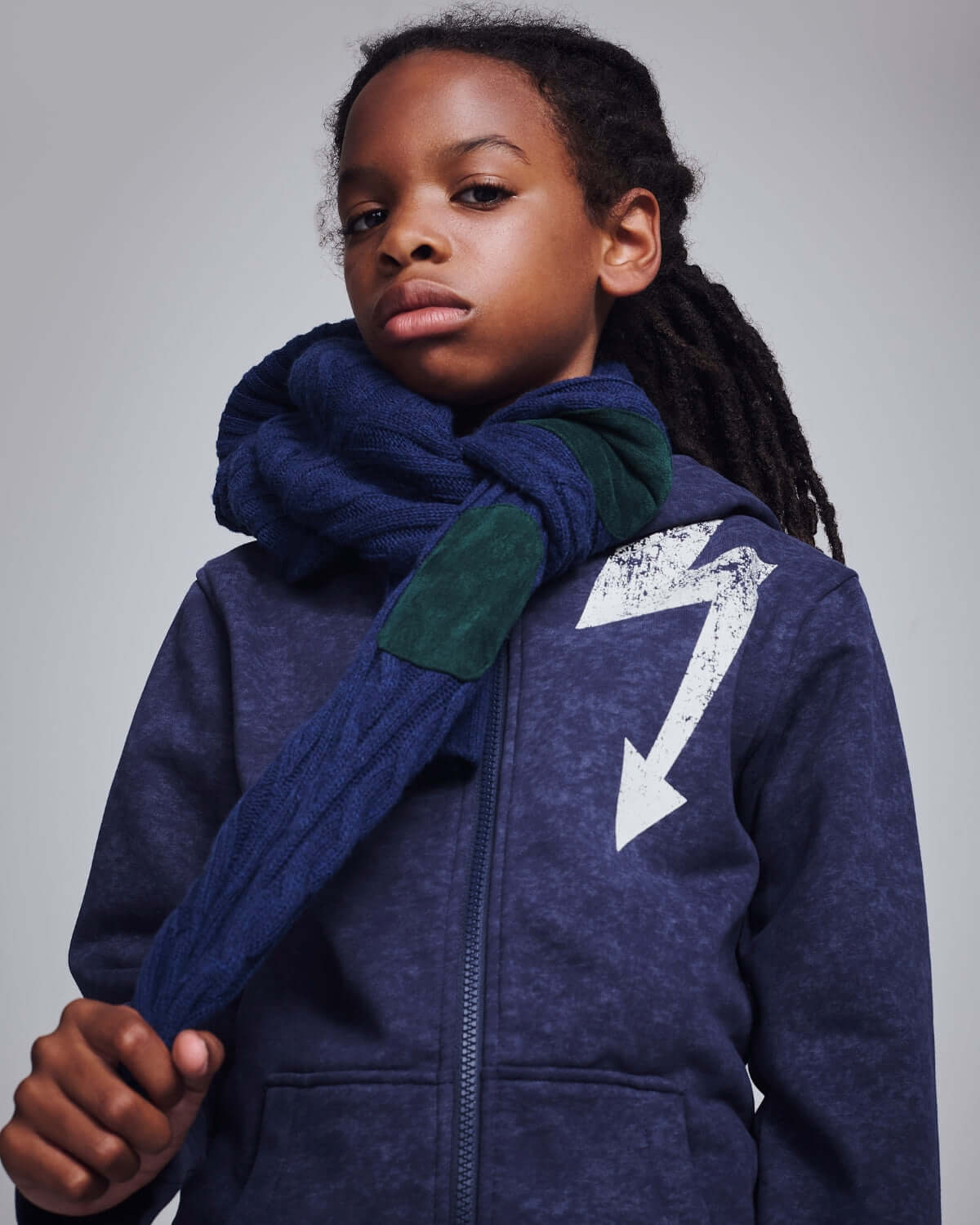 Washed Navy Bolt Strivers Hoodie