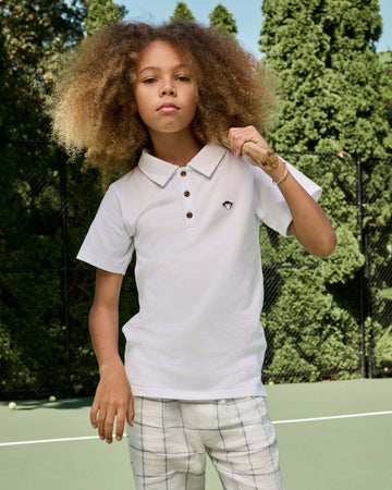 White Logo Fairbanks Polo