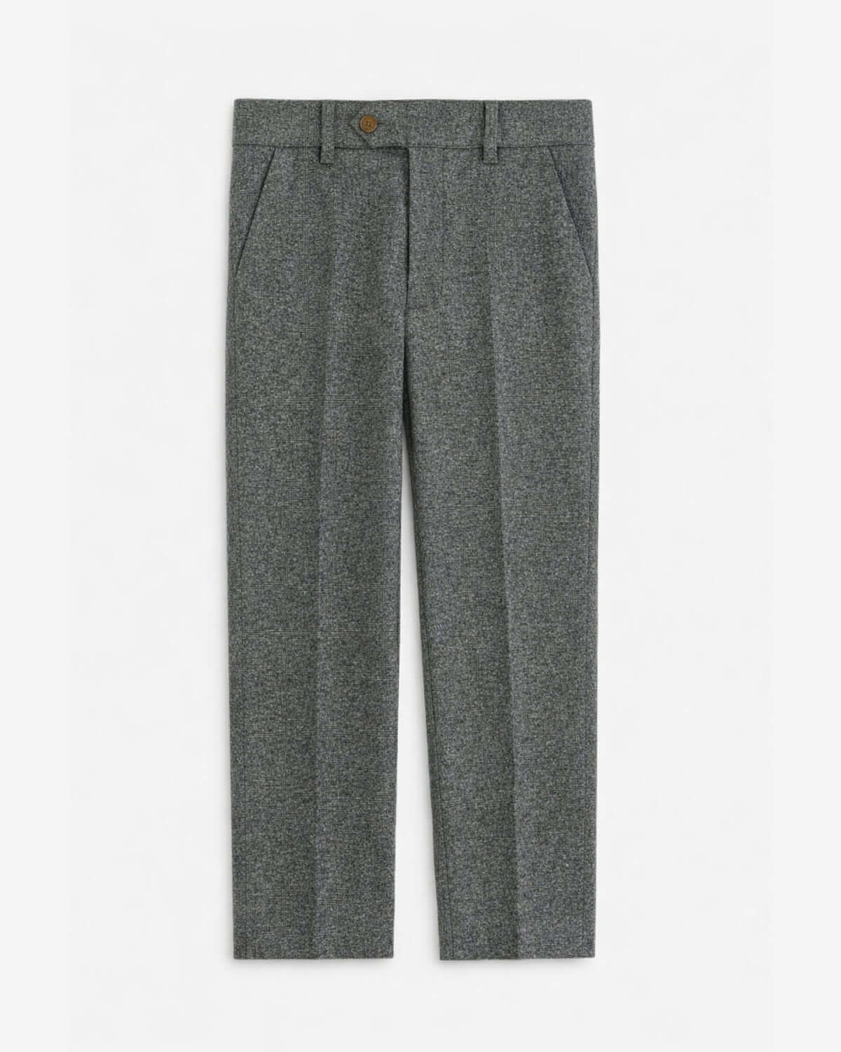 Noir Micro Plaid Stretchy Suit Pants