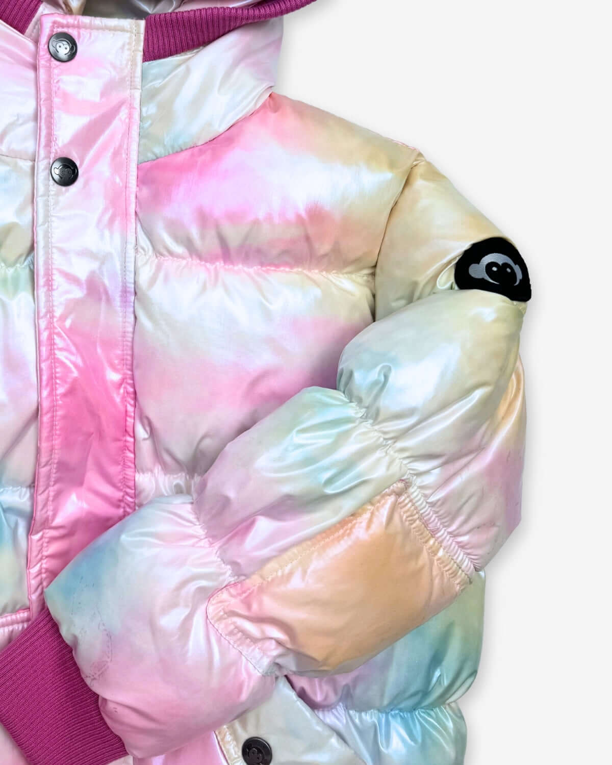 Iridescent Pink Slim Puffy Coat