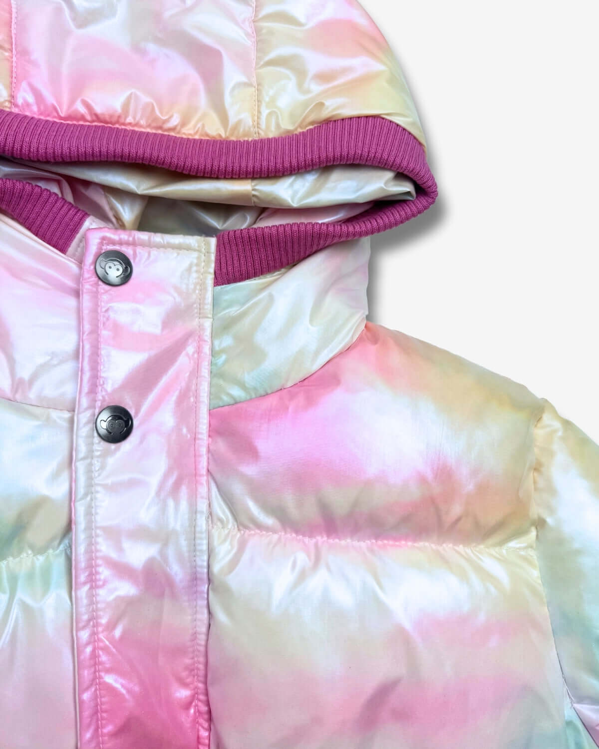Iridescent Pink Slim Puffy Coat